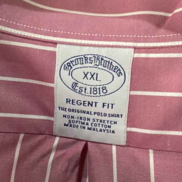 Brooks Brothers Regent Fit short sleeve button down collared striped shirt, XXL - Picture 6 of 8